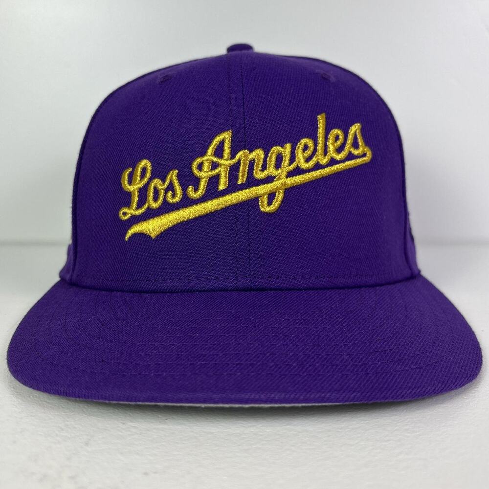 LA Dodgers Hat Club Exclusive Purple Script 50th Anniversary Fitted Cap Sz 7 1/4